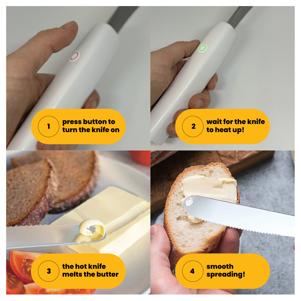 Heated butter knife 