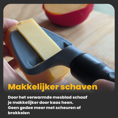 Verwarmde kaasschaaf - draadloos & oplaadbaar