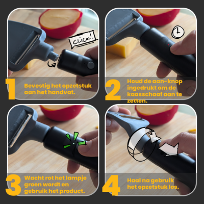 Verwarmde kaasschaaf - draadloos & oplaadbaar